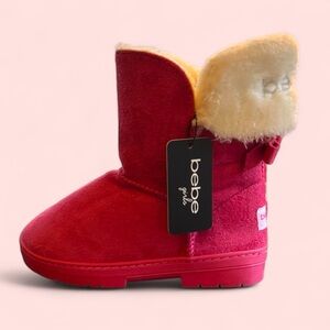 NWT Bebe Girls Pink Size 2 boots Faux Fur